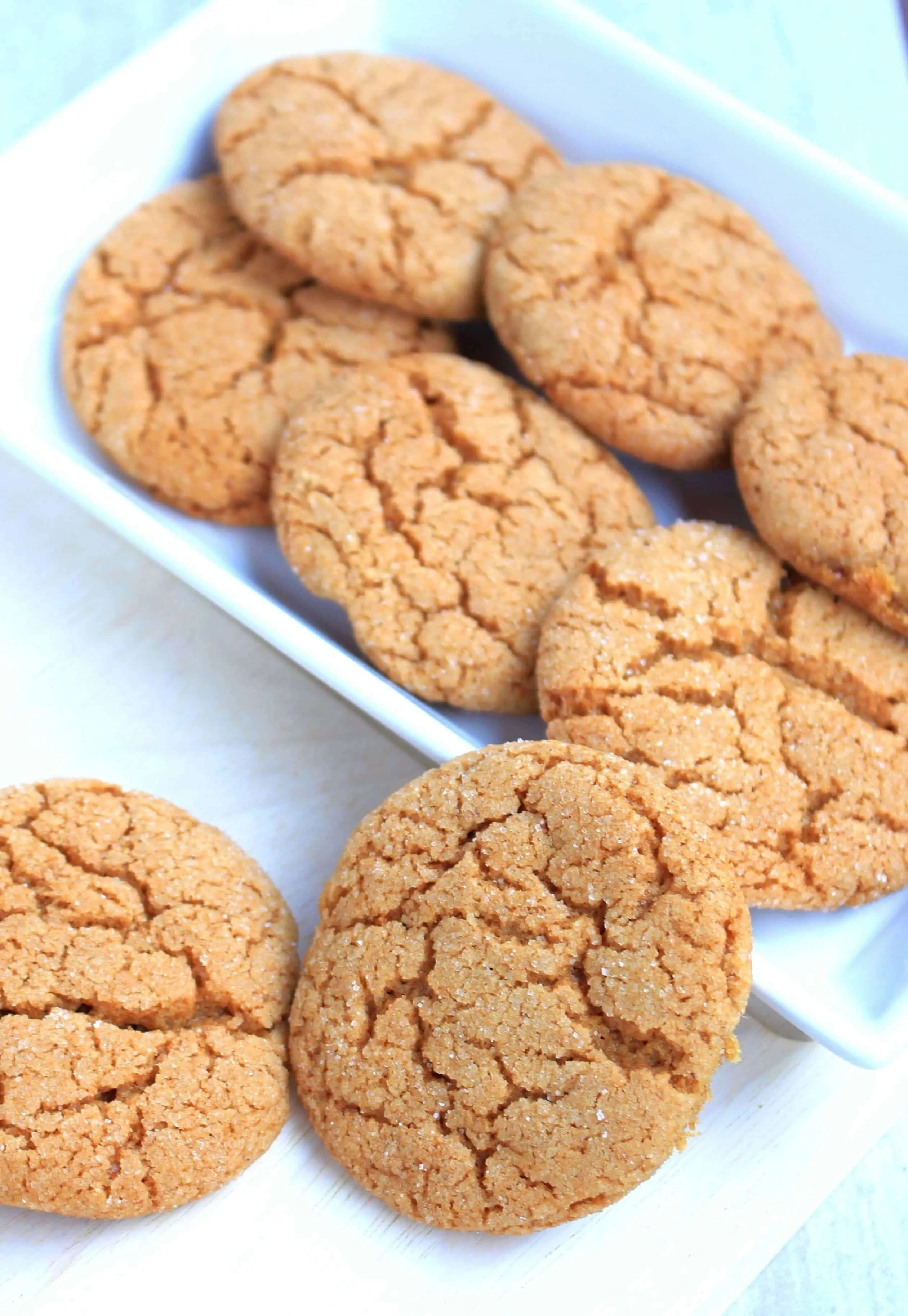 Ginger Cookies in a plate and outside