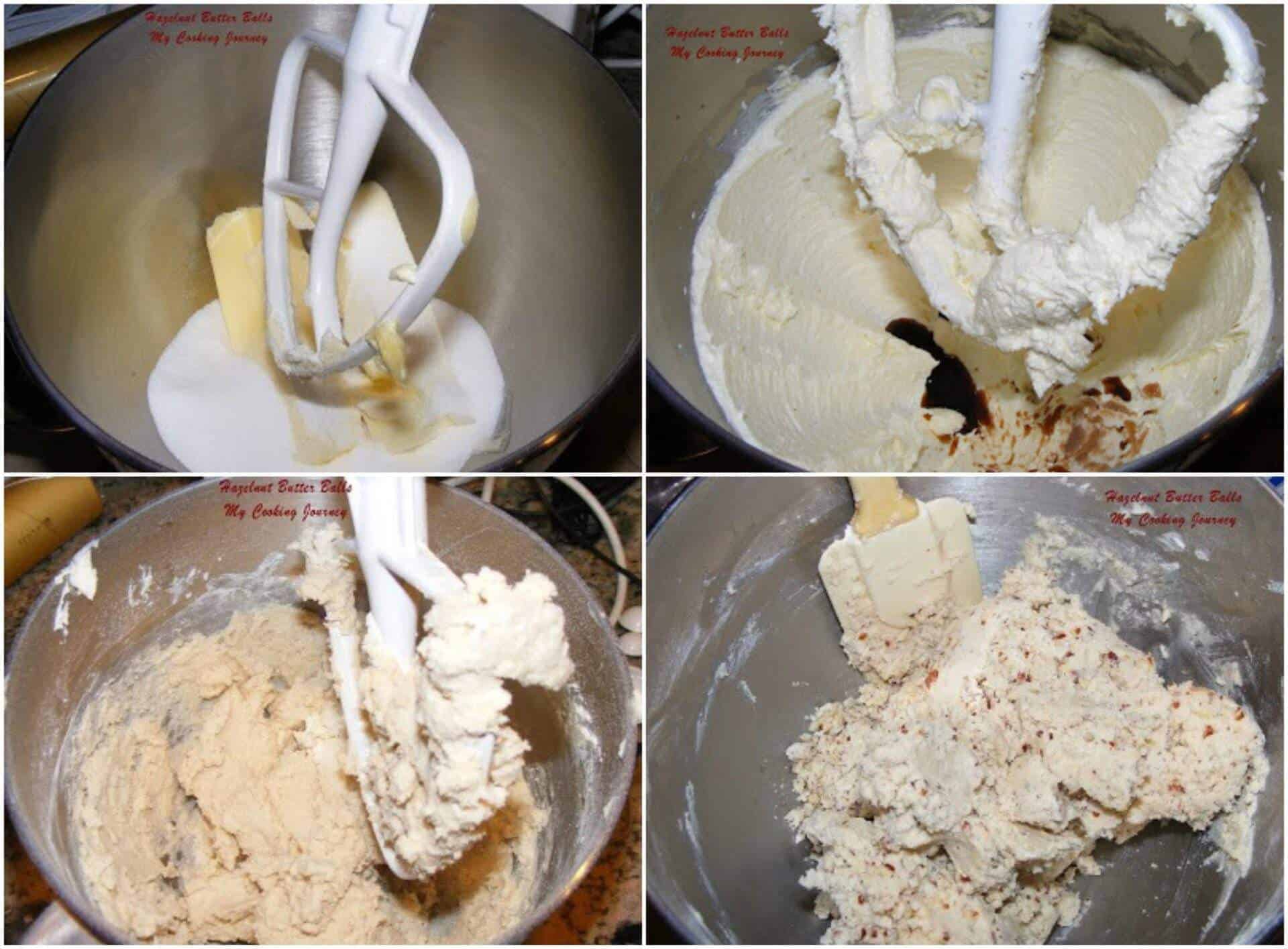 Making cookie dough for Mexican Wedding Cookies