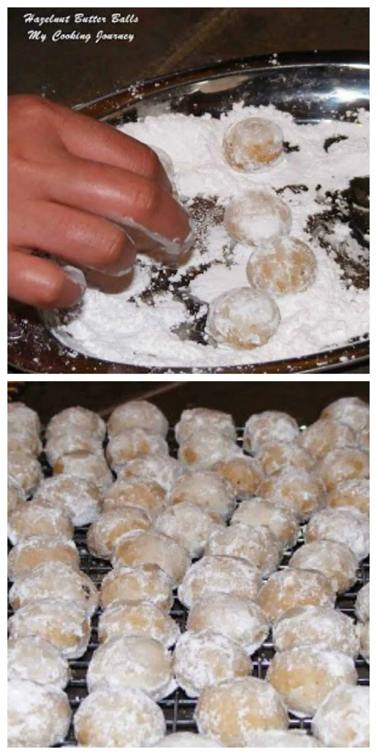Mexican wedding cookies rolled in powdered sugar