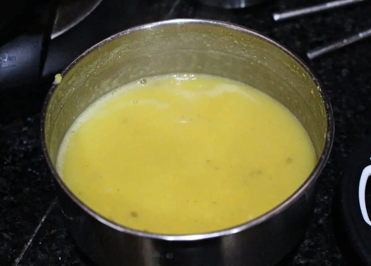 cooked toor dal in a bowl.