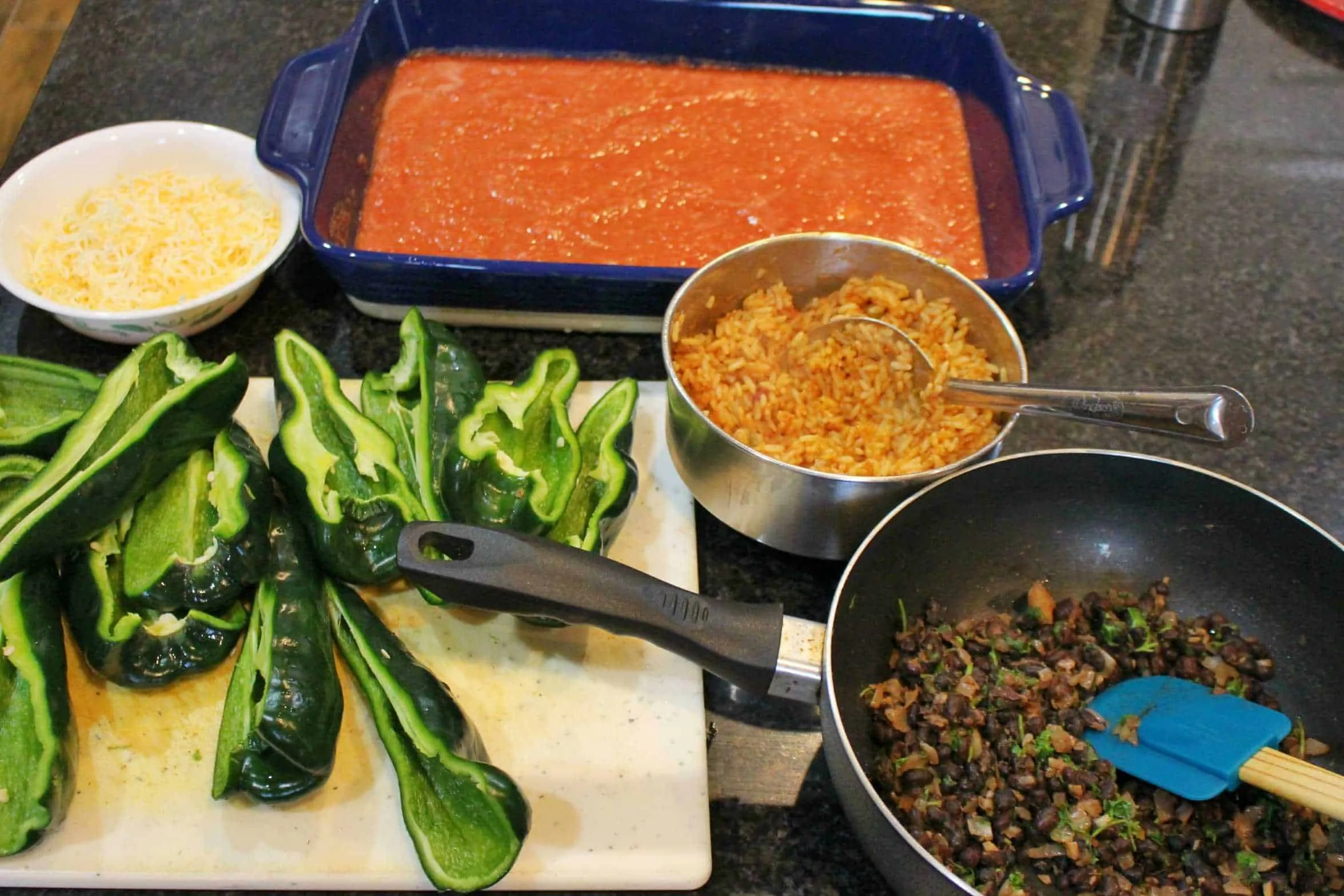 ingredients needed to make mexican stuffed poblano casserole