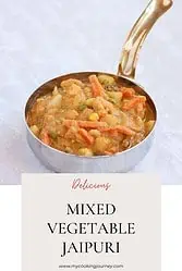 Mixed vegetable curry with text
