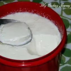 Homemade Yogurt in Red container