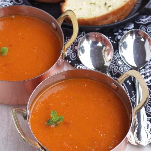 Roasted Tomato Basil Soup - My Cooking Journey