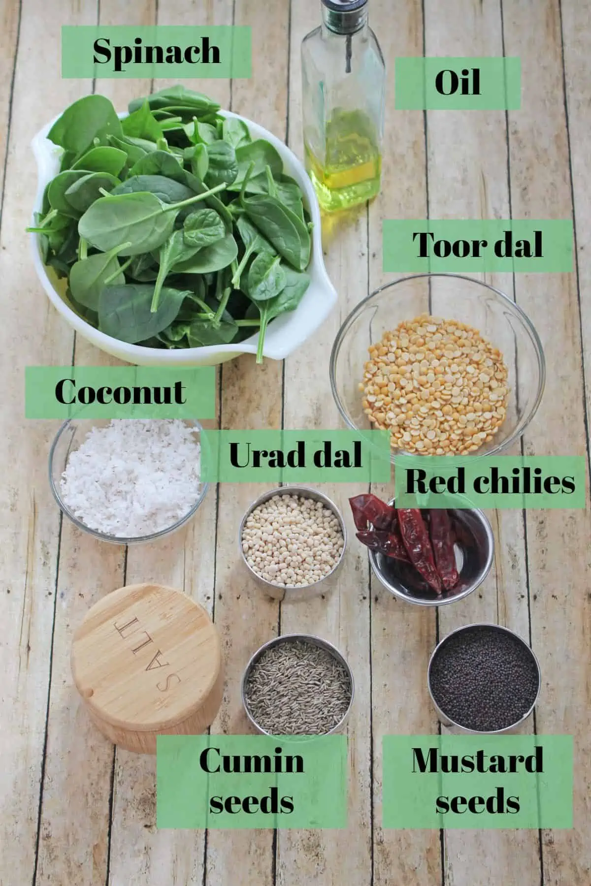 ingredients needed to make keerai molagootal