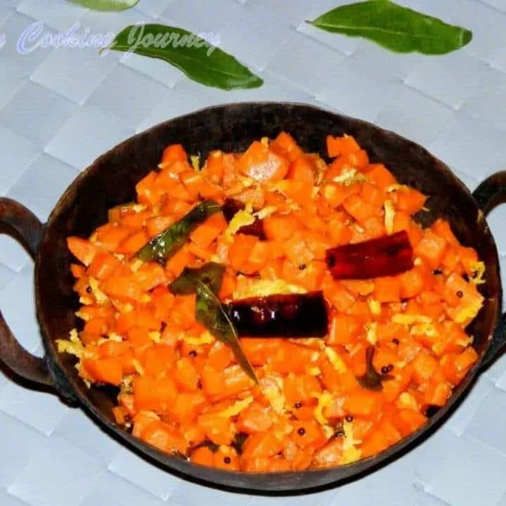 Carrot Curry with Coconut in a Pan