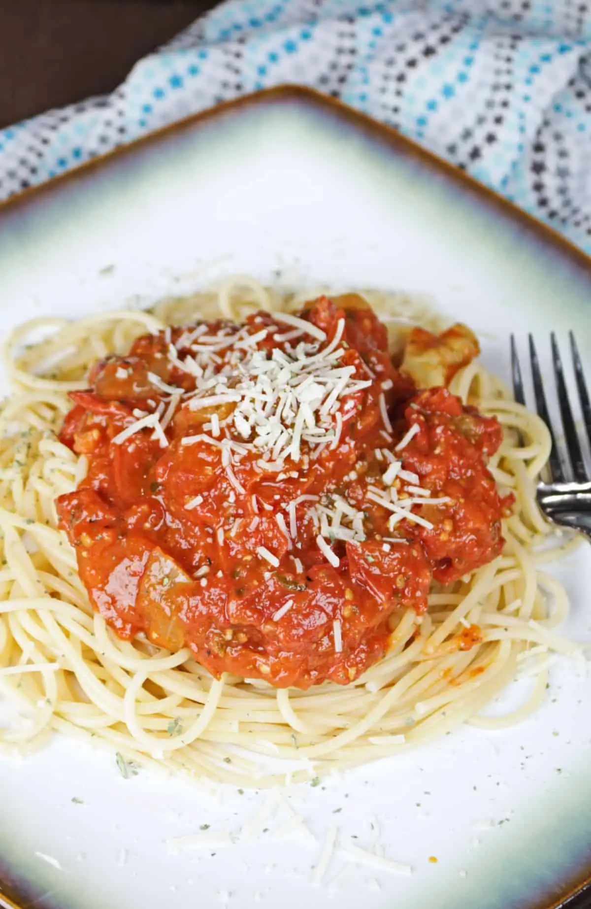 pasta with tomato sauce and cheese