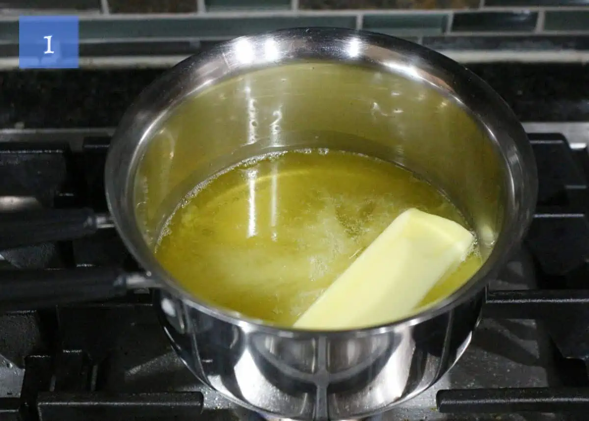 butter and olive oil melting