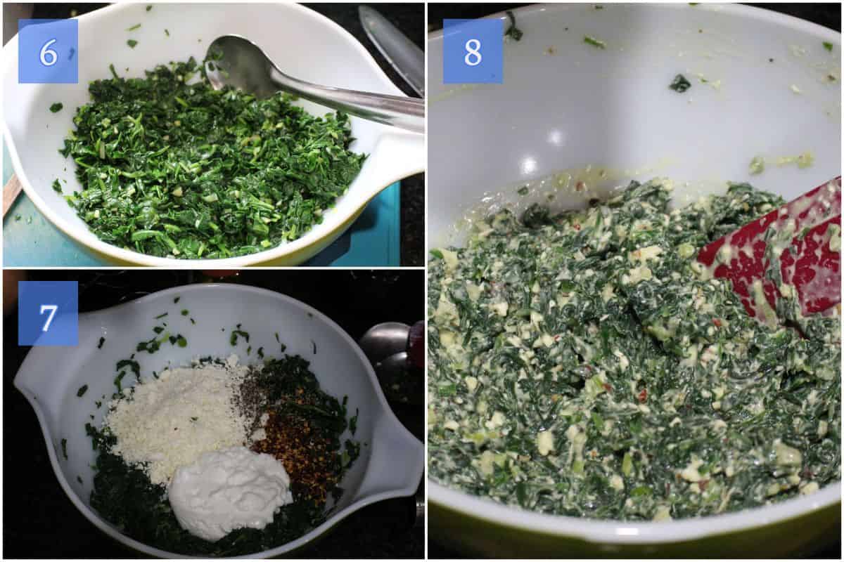 spinach and feta filling for Albanian spinach pie
