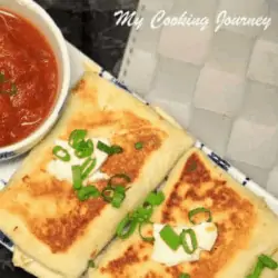 Vegetarian Chimichangas in a tray