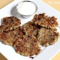 Latkes - Final product with a side of sour cream
