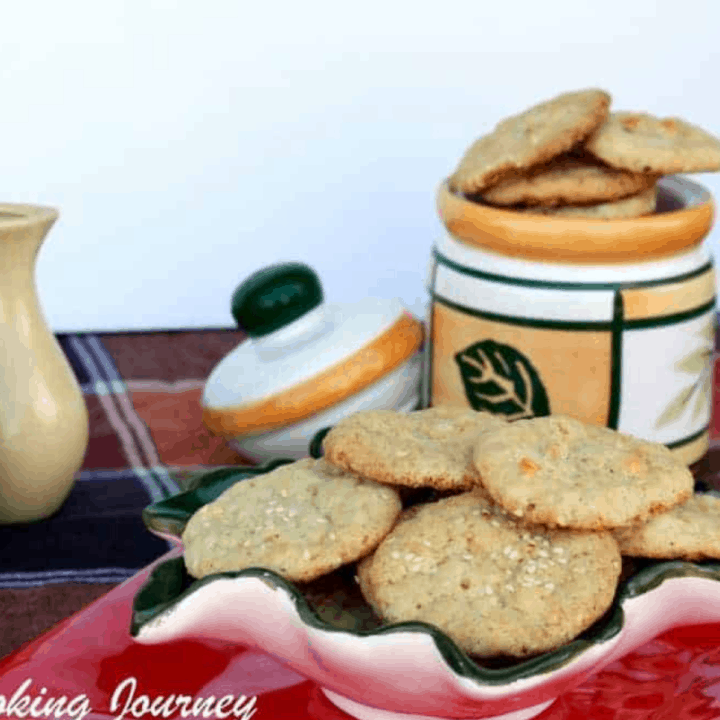 Coconut and Sesame Cookies in a DIsh
