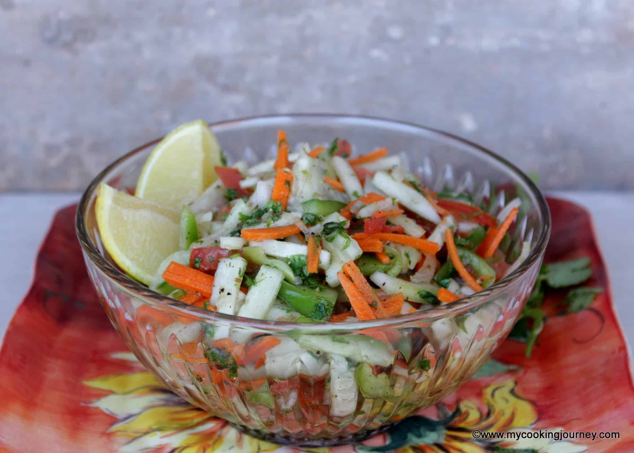 Simple Mixed Vegetable Salad in a bowl
