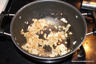 Sauteing onion in a pan