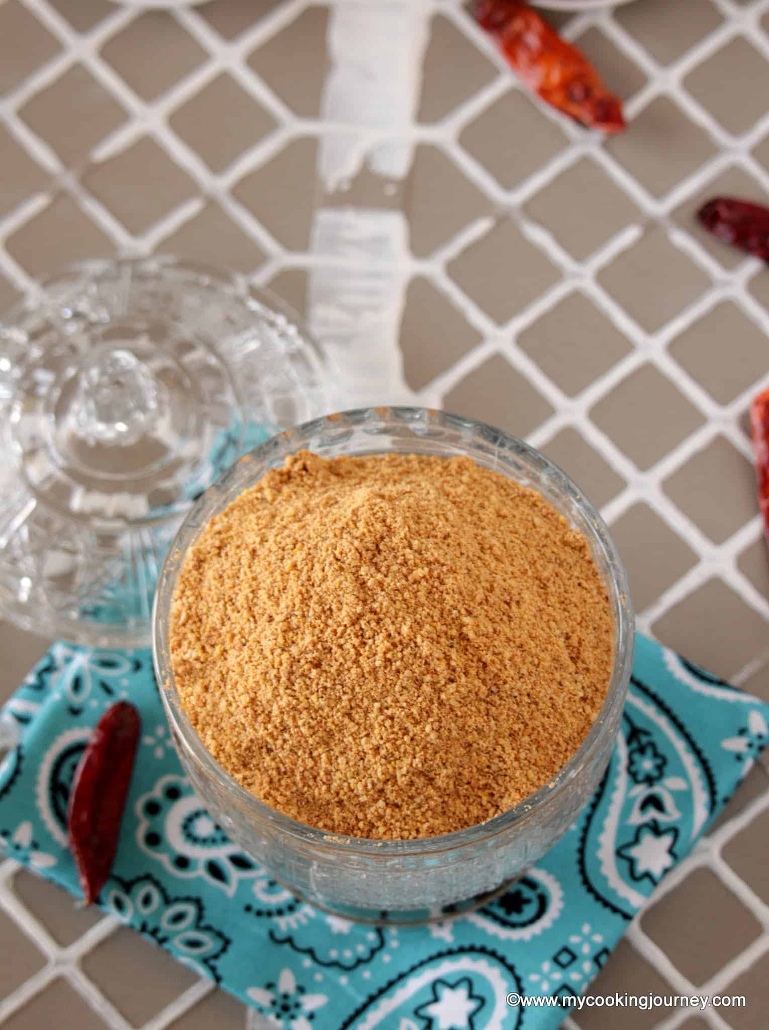 Dosai Milagai podi in a jar