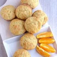 Orange muffins ready and served