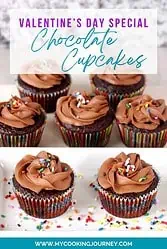 chocolate cupcakes with text for pinterest.