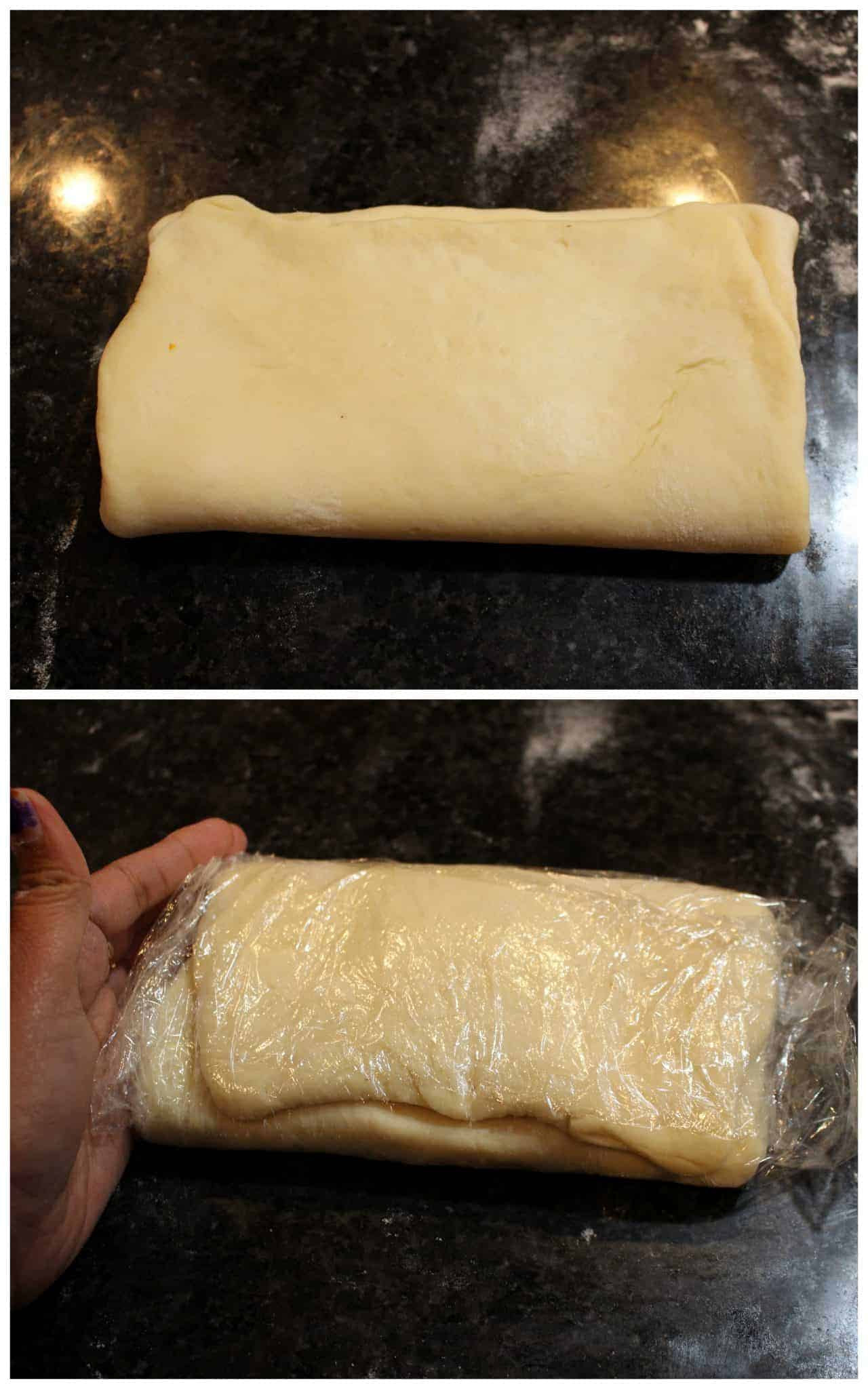 Folding the dough with wraper