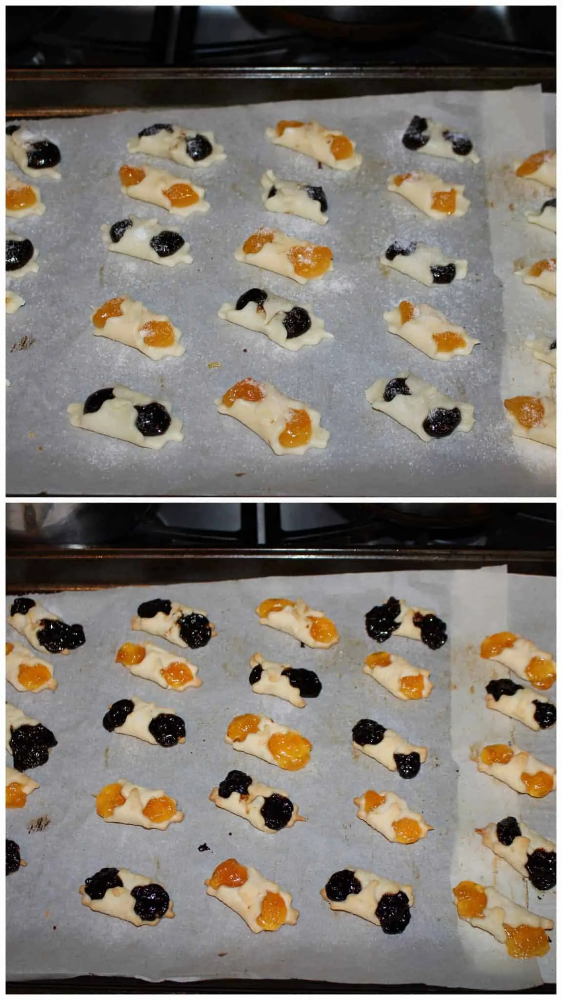 Baking the pastry in oven