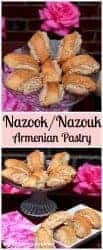 nazook on display in a cake stand and white plate