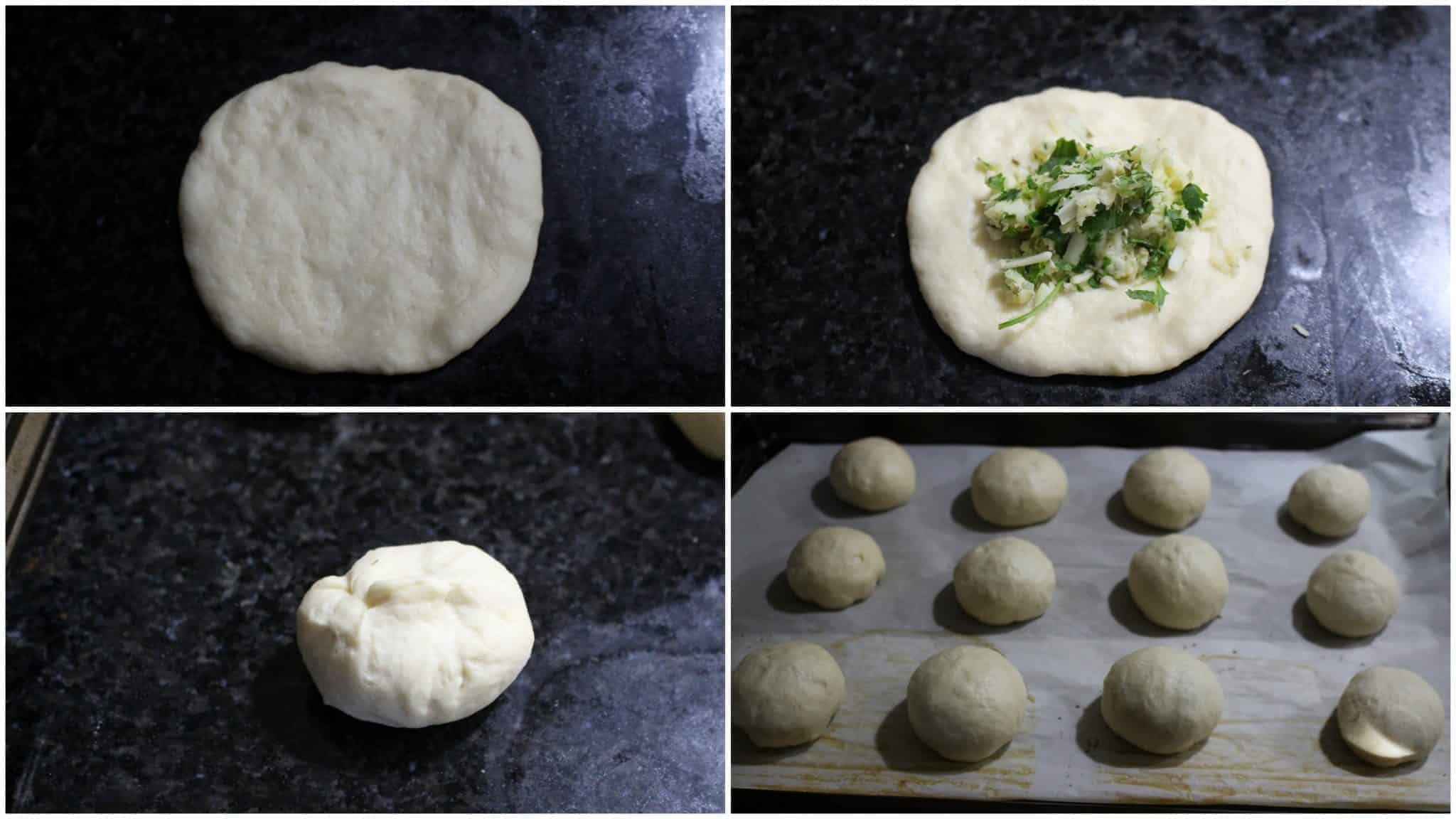 Shaping and filling the dough