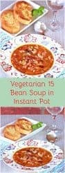 15 bean soup soup in two different angles - Pinterest Image