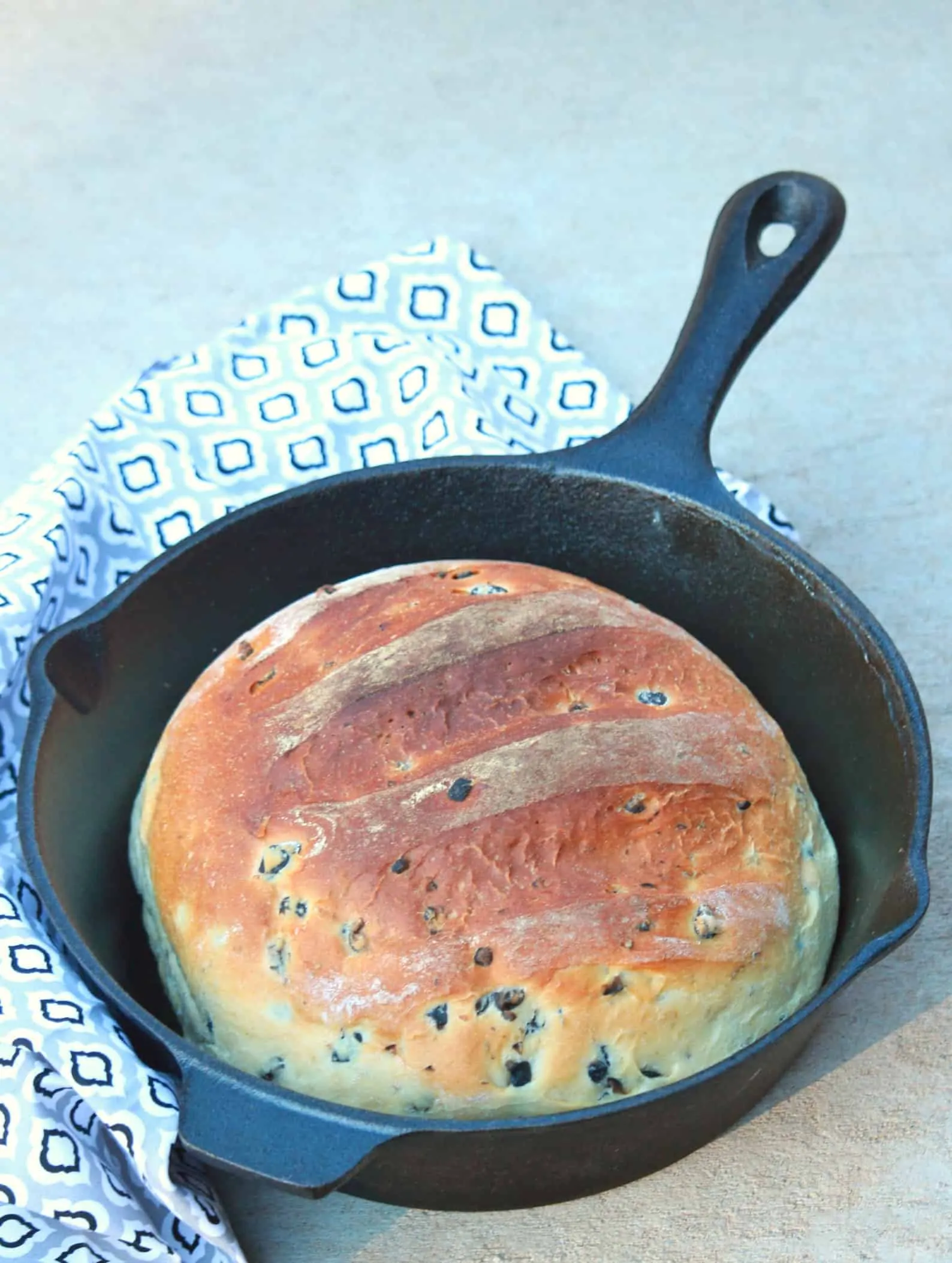 Moroccan Olive Bread - Vegan Olive Bread in a pan