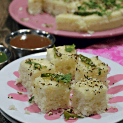 Rava Dhokla in a plate