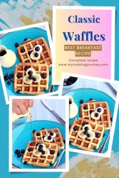 collage of waffles with overlaying text.