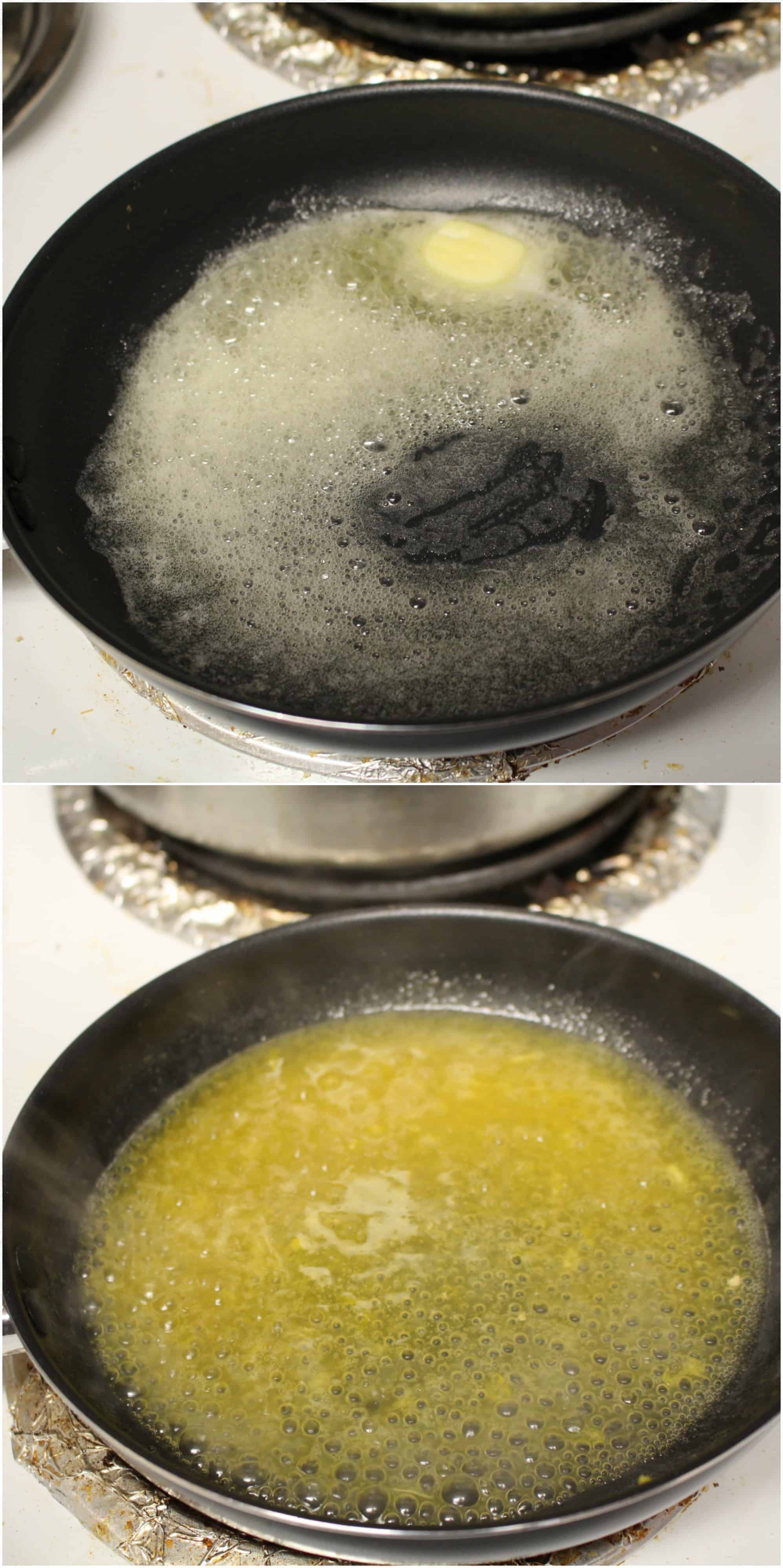 making orange butter sauce