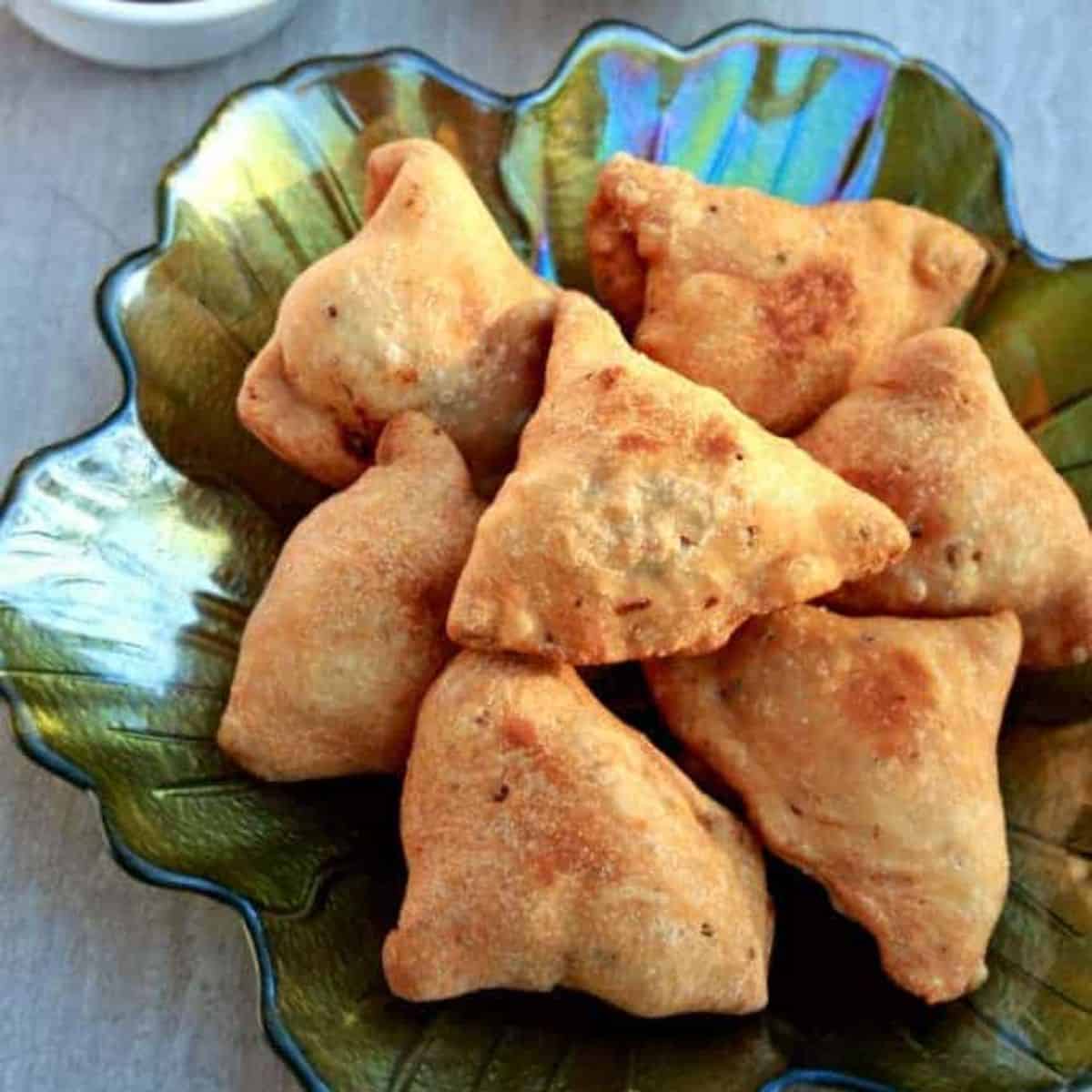 Vegetarian Aloo samosa or samosas. Indian special traditional