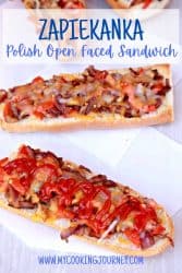open faced sandwich with text