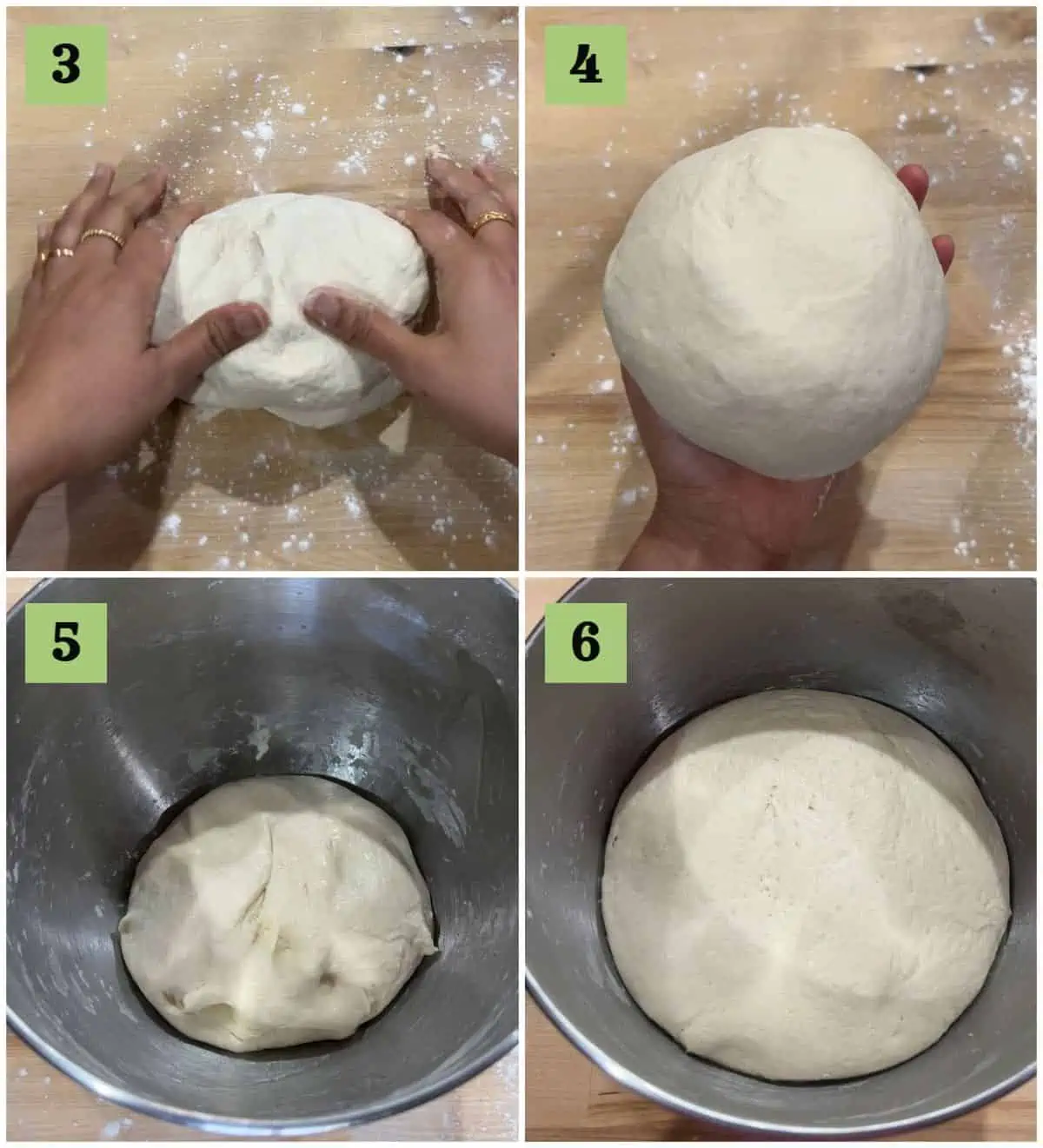 Process shot showing how to proof the dough for Bialys recipe. 