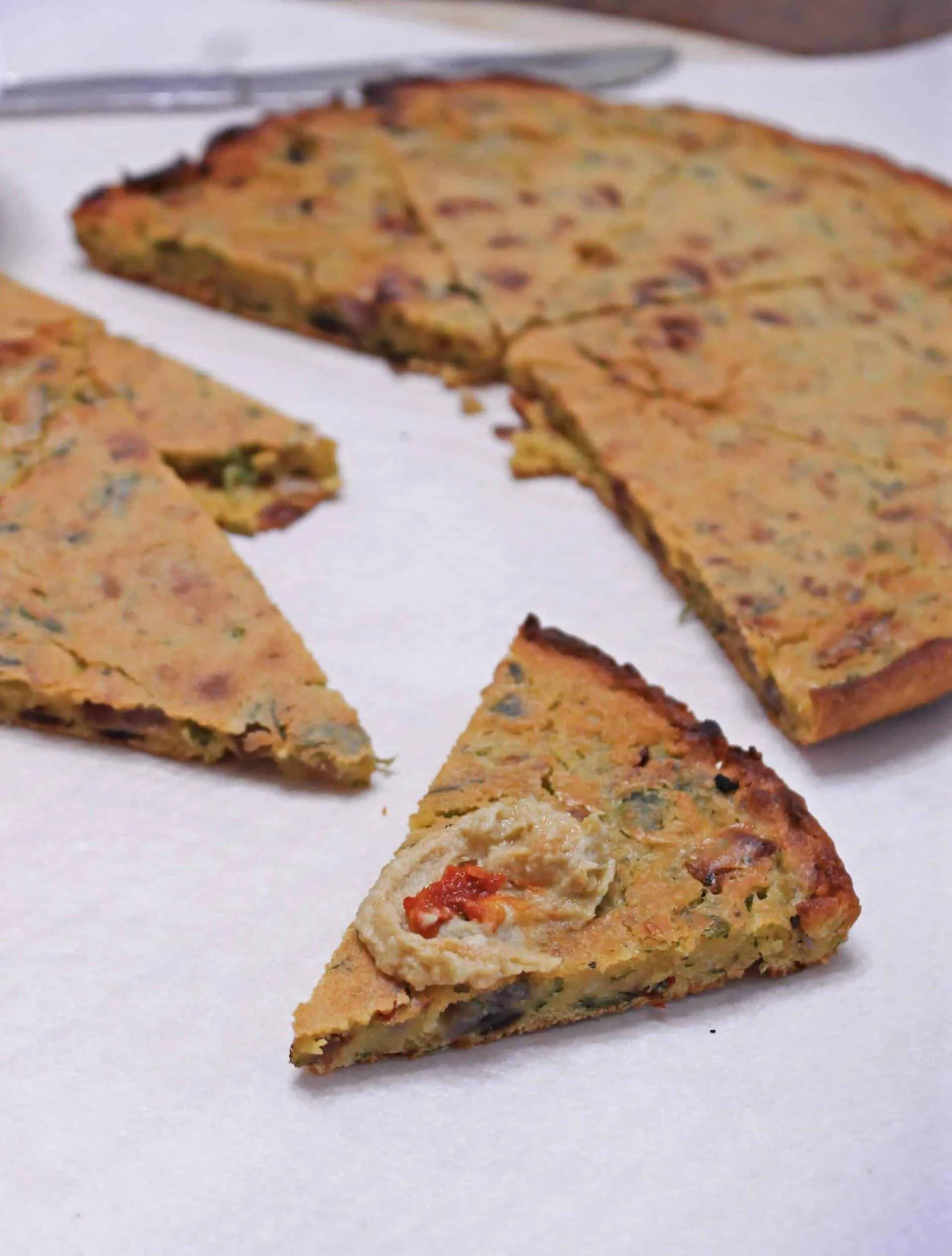 Chickpea Flatbread served at home