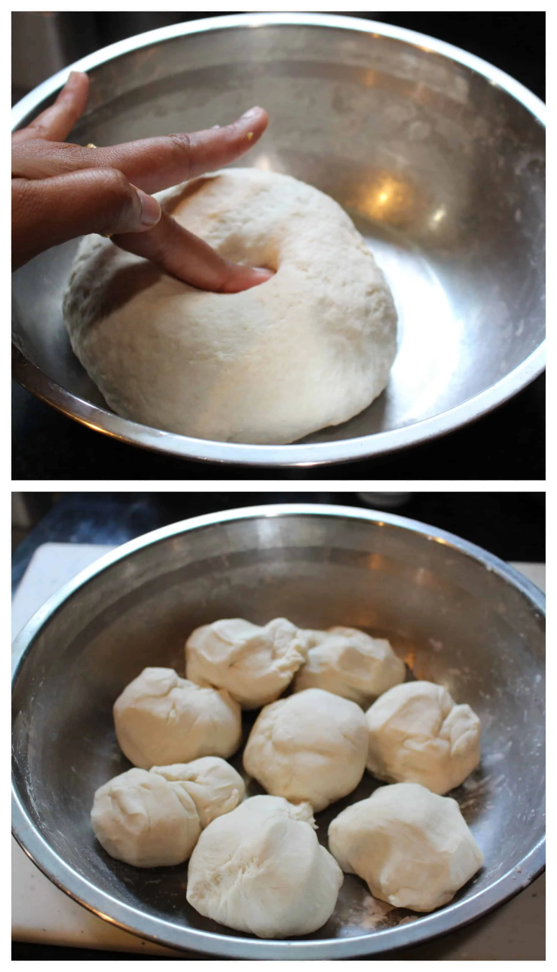 Splitting the dough in small balls