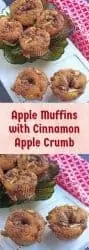 apple muffins with Cinnamon Apple Crumbs - Pinterest Image