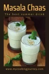 two glasses of buttermilk with mint as garnish