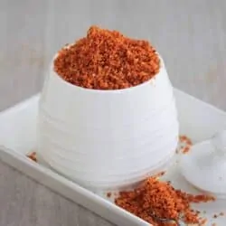 chutney powder in a white bowl