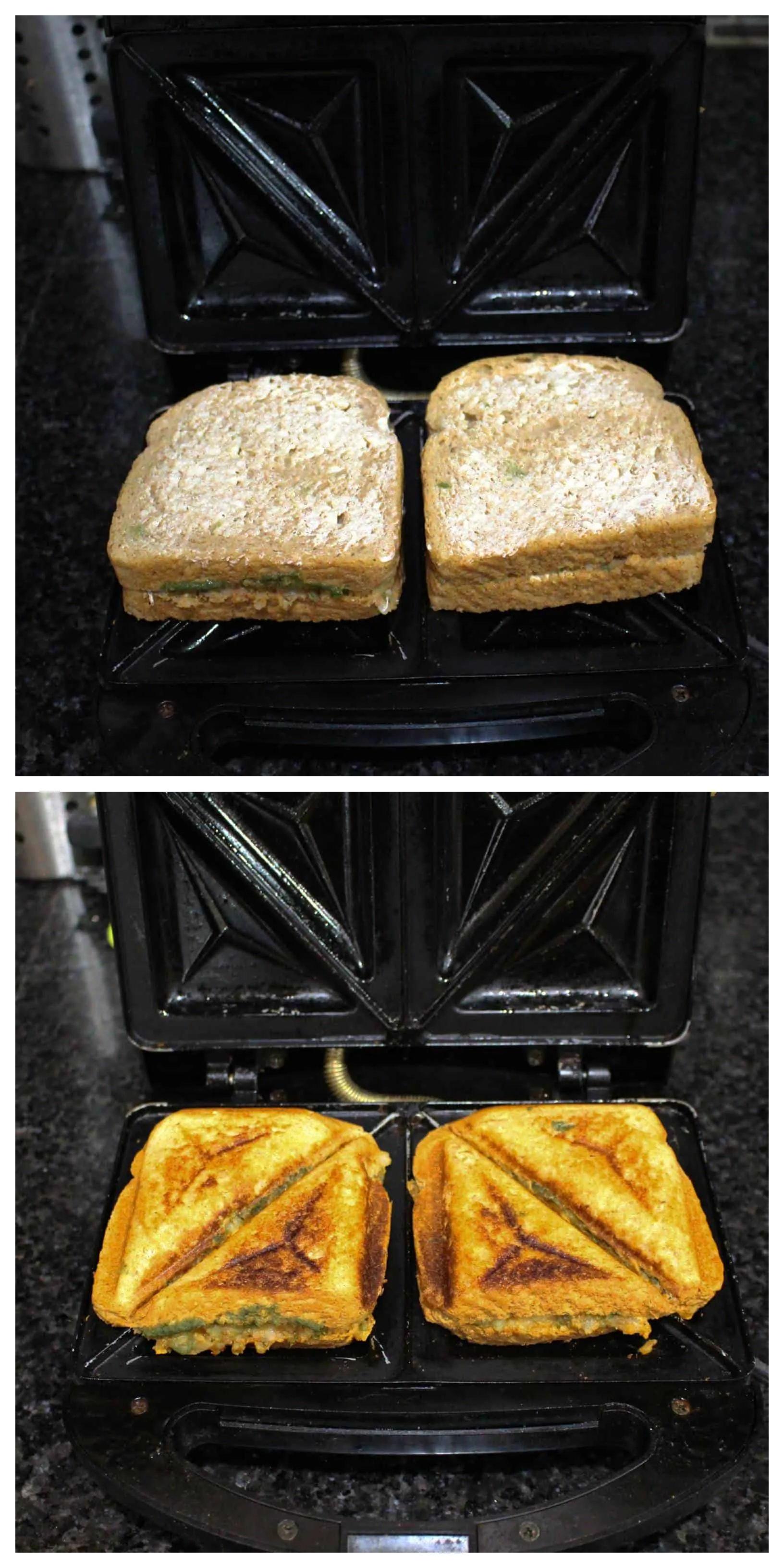 How to toast potato sandwich.