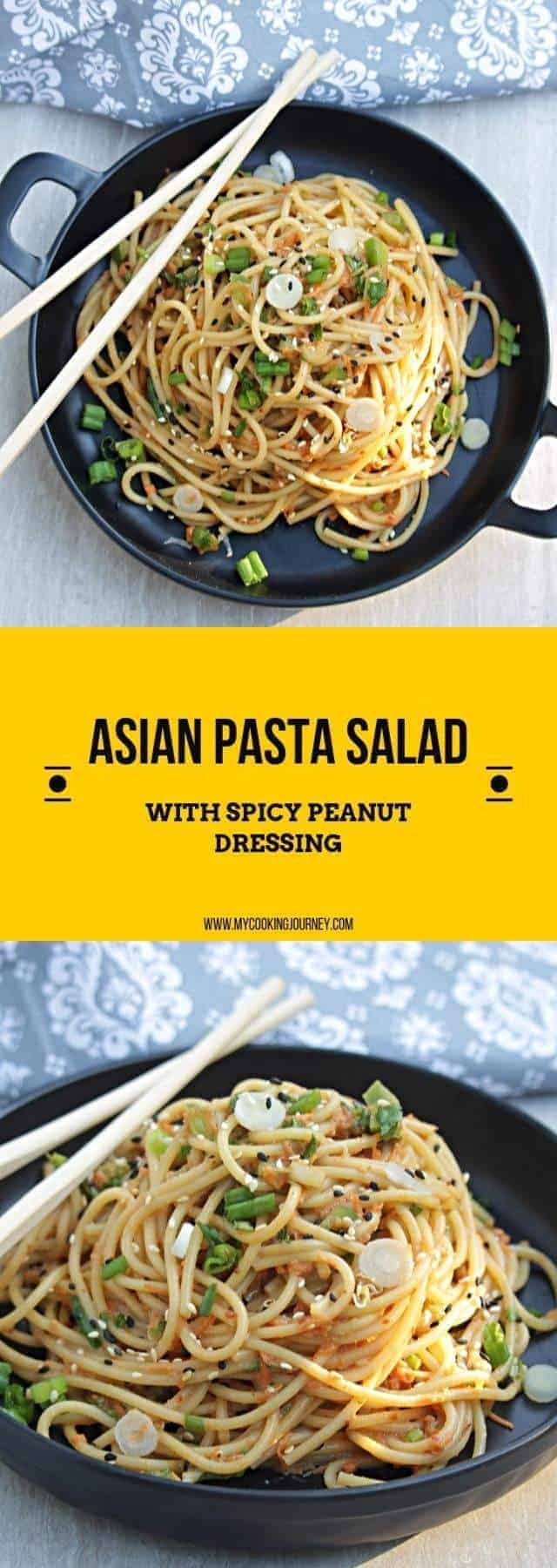 Asian Pasta Salad With Peanut Dressing - My Cooking Journey