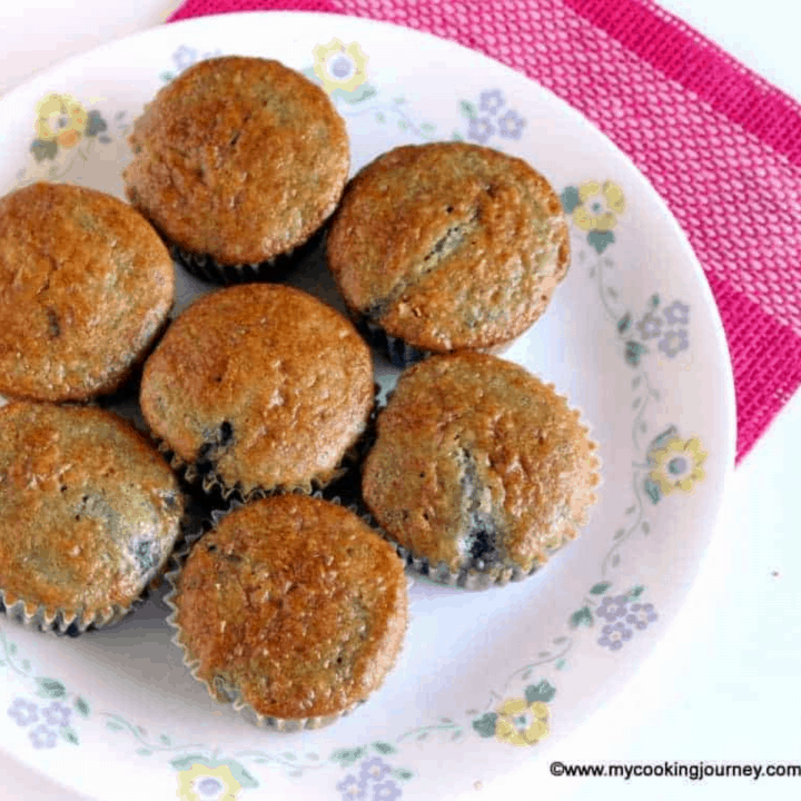 Blueberry Muffin Recipe – Eggless in a Plate