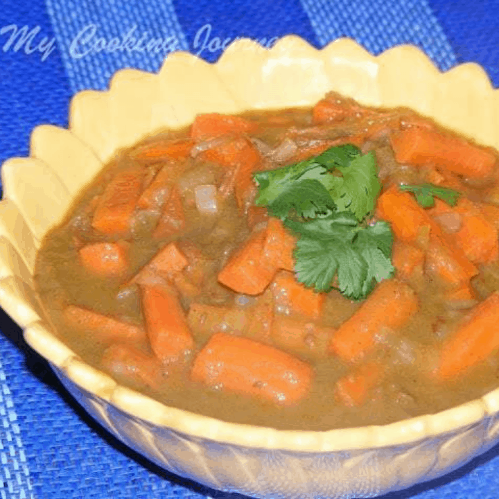 Carrot Gravy Subzi in a Bowl