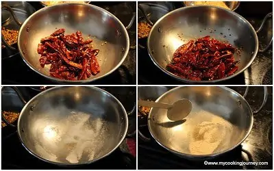 Frying the Chilies in a Pan