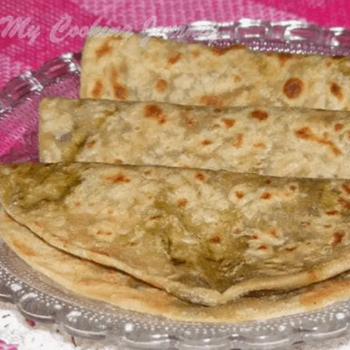 Stuffed Methi Paratha in a Plate