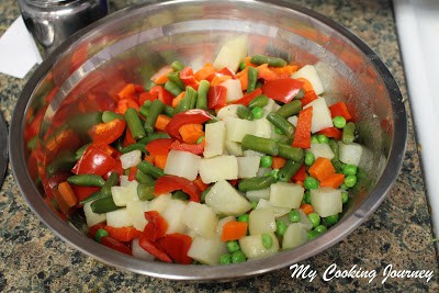 Chopped vegetable in a bowl
