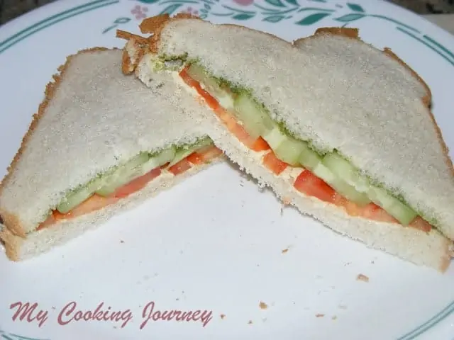 Simple Bread Sandwich in a plate