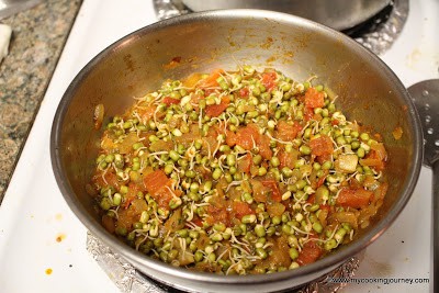 Add the Moong Sprouts and cook it
