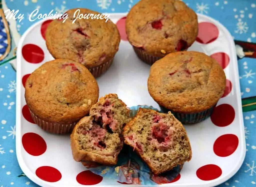 Strawberry Muffins in a tray