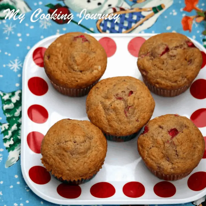 Strawberry Muffins in a plate