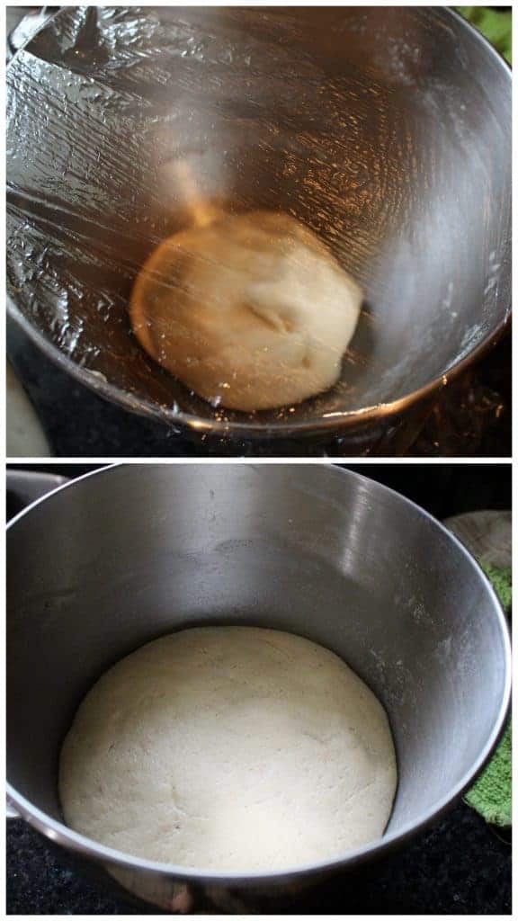 Making a dough in a bowl